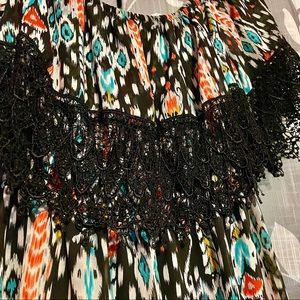 Off Shoulder Lace Trim Dress